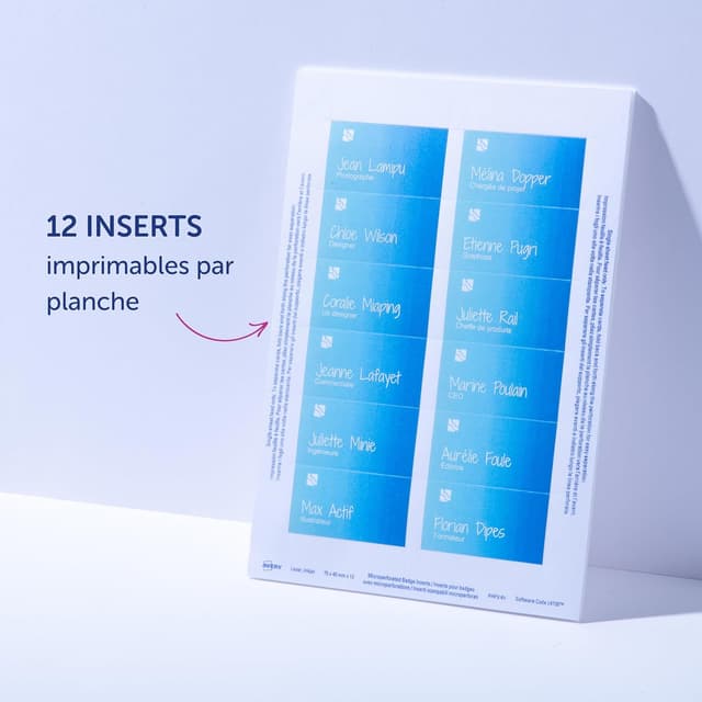 Detalle 2 de Inserts badges Avery 75 x 40 mm