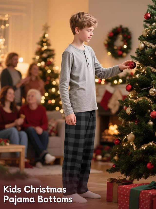 Detalle 2 de IHU 3-Pack Boys Micro Fleece Pajama Pants (Plaid Lounge Sleepwear)