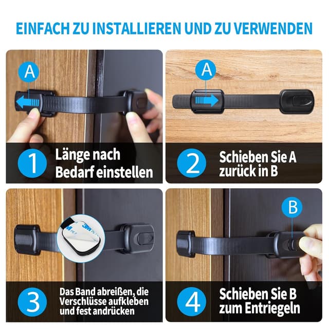 Detalle 1 de ECHOCUBE Kindersicherung für Möbel, 8er-Set