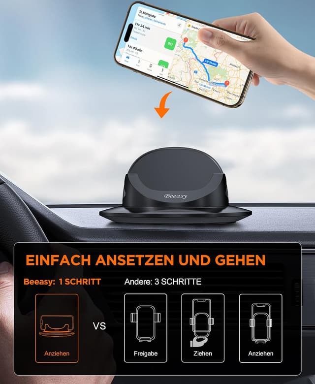 Detalle 2 de Beeasy Handyhalterung Auto 360° für 4–7 Zoll