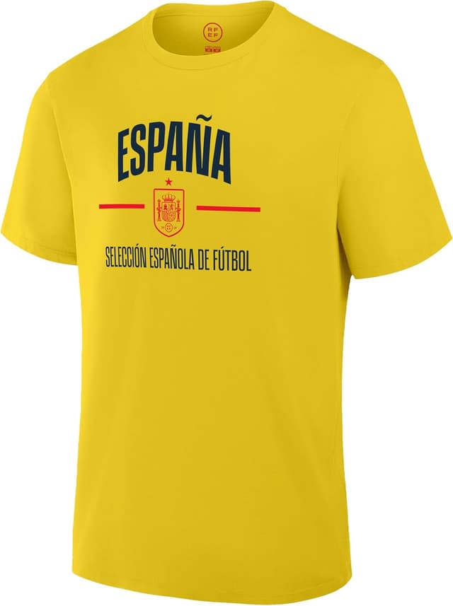 Detalle de Icon Sports Officially Licensed Royal Spanish Football Federation Cotton T-Shirt (Unisex Adult)