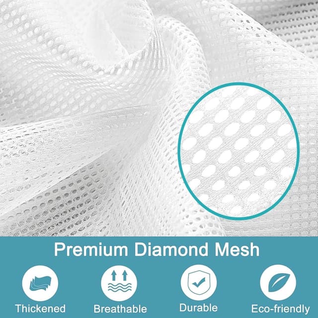 Detalle de 2er-Set Wäschenetz Groß (90 x 110 cm, XXXL) mit Kordelstopper – für Waschmaschine, Schutz & Sortieren