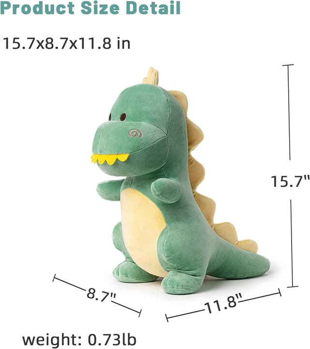 Thumbnail 3 de Adorlynetty Big Dinosaur Plush Toy 15.7in