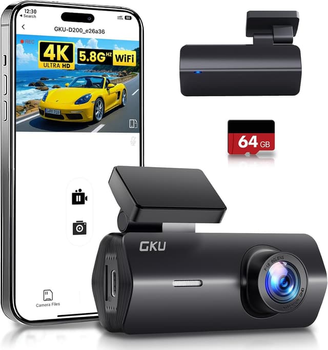 Detalle de GKU 4K Dash Cam 2160P with 170° lens