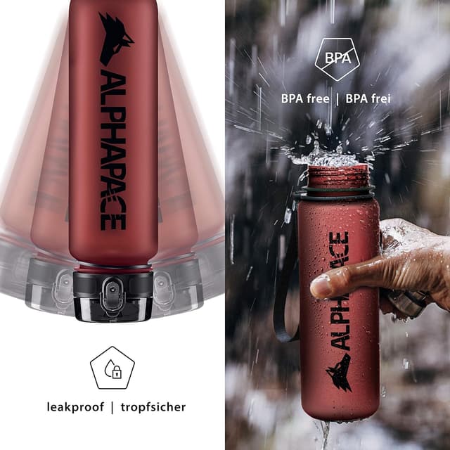 Detalle de ALPHAPACE borraccia ermetica senza BPA con scomparto per frutta o aromi (350/500/650/1000/1500 ml)