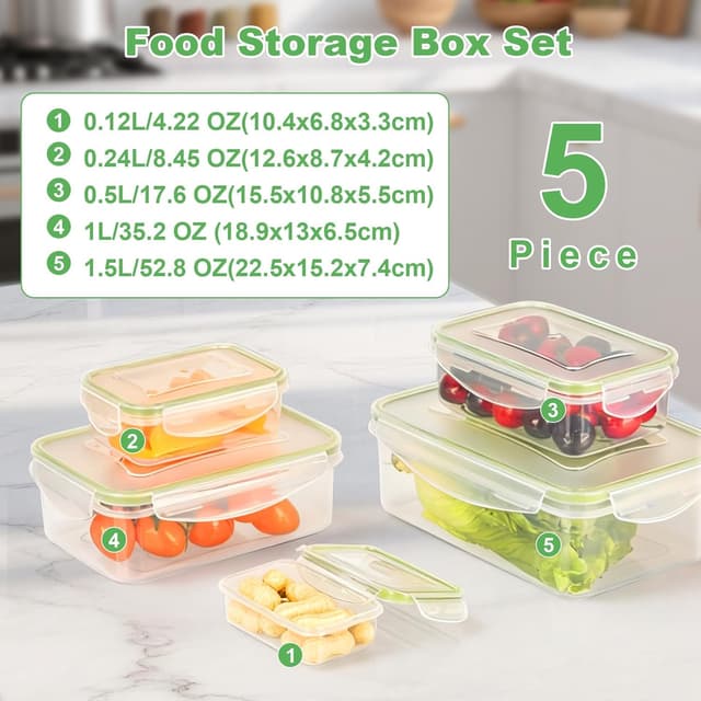 Detalle 2 de Romon set 5 recipientes sin BPA