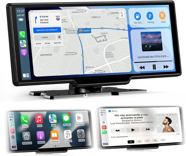 Detalle de 2026 10,26-Zoll CarPlay & Android Auto Buddy Display inkl. GPS, 4K Dashcam, Rückfahrkamera und Bluetooth 5.2