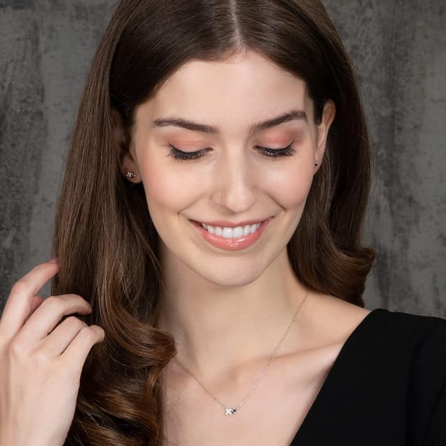 Detalle de namana Piccola collana in argento 925 a forma di stella con zirconi