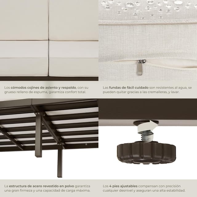 Thumbnail 5 de tectake Conjunto jardín exterior 2 plazas