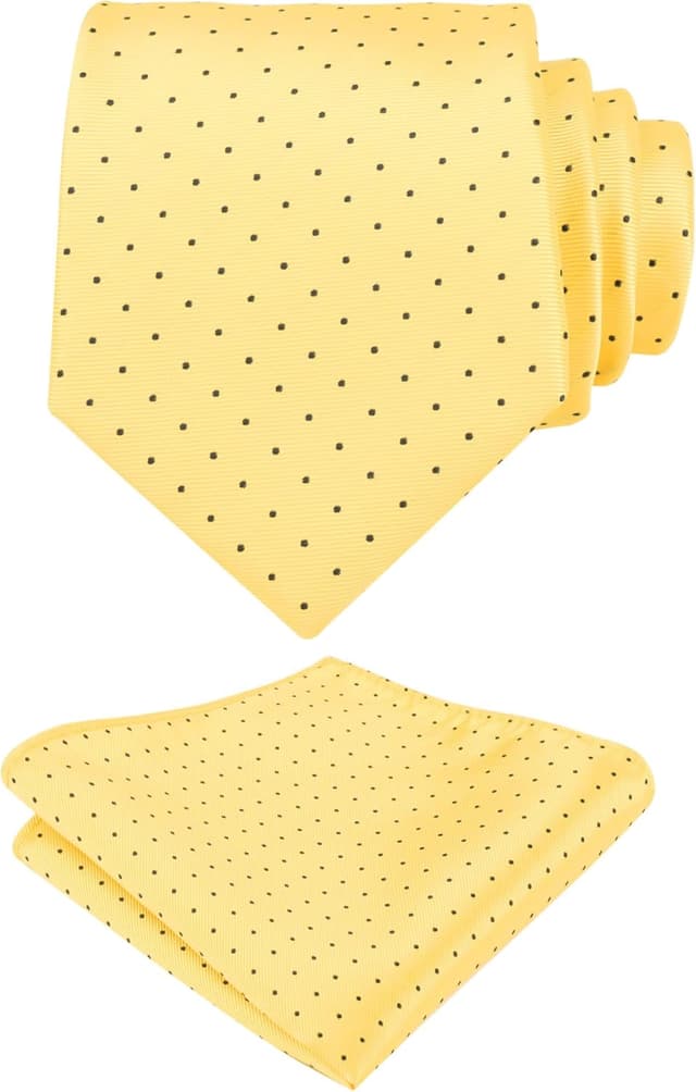 Detalle de Alizeal Men’s Polka Dot Necktie and Hanky Set for Business Formal