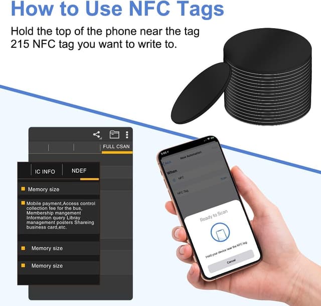 Thumbnail 5 de OFFCUP NTAG215 20pcs 25mm NFC Stickers