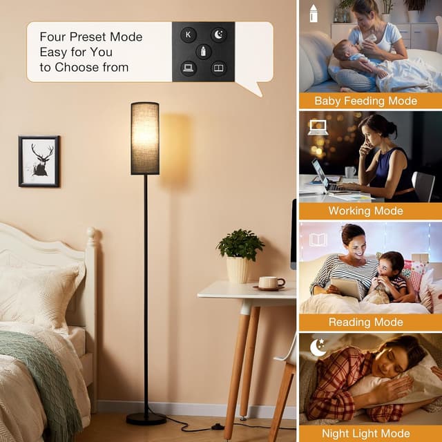 Thumbnail 4 de Aooshine Floor Lamp dimmable 3‑colour temps with remote 🛋