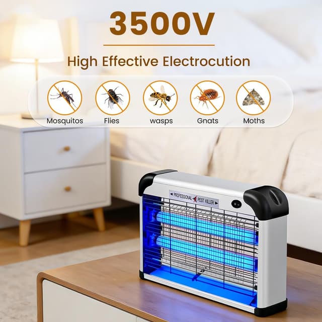 Detalle 2 de Hefite Fly Zapper Electric Indoor 3500V with 20W UV Light (Hangable)