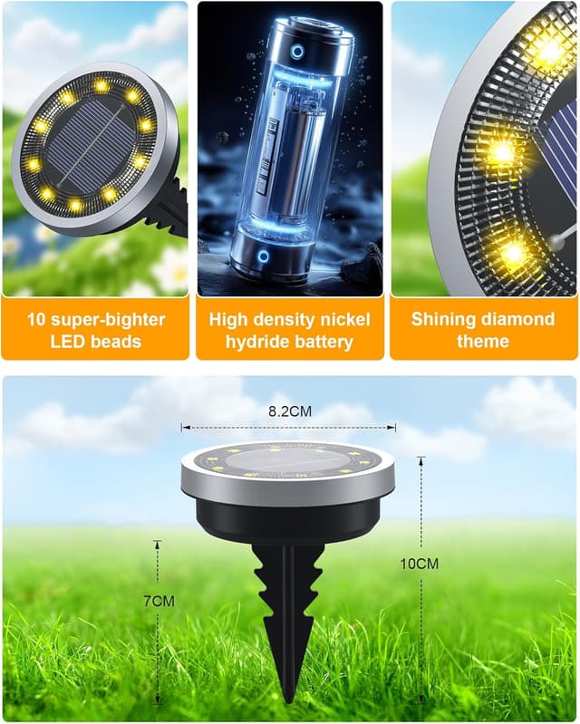 Detalle de Suolita Solar Ground Lights 8 pack