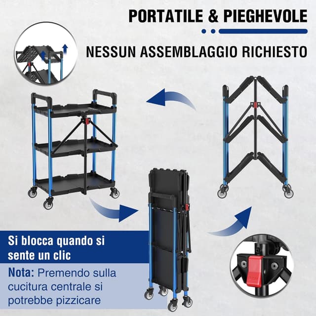 Thumbnail 2 de WORKPRO Carrello pieghevole 3 livelli 32 kg ðŸ›