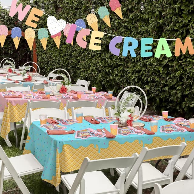 Detalle 2 de Gatherfun Ice Cream Tablecloths 54 x 108 🎉