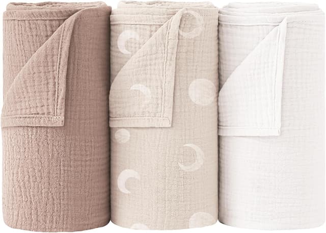 Detalle de Muslin Swaddle Blankets 96x100cm 3 Pack