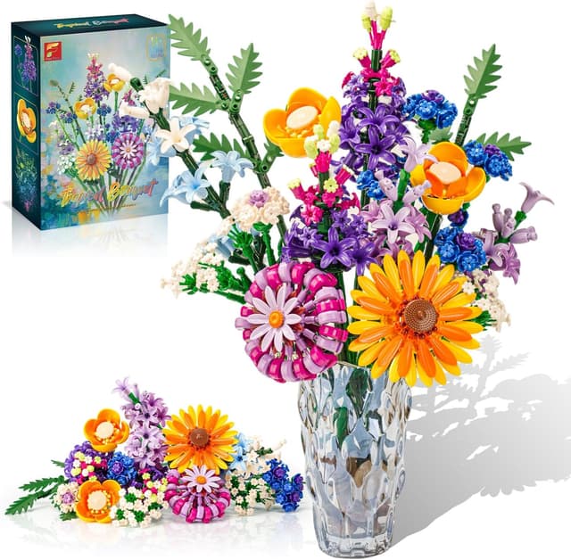 Detalle de Klemmbausteine Blumen 1183 Stück Wildblumen Set