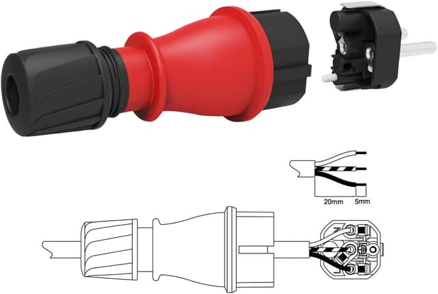 Detalle 2 de Electraline 92389 Fiche mâle étanche bimatière