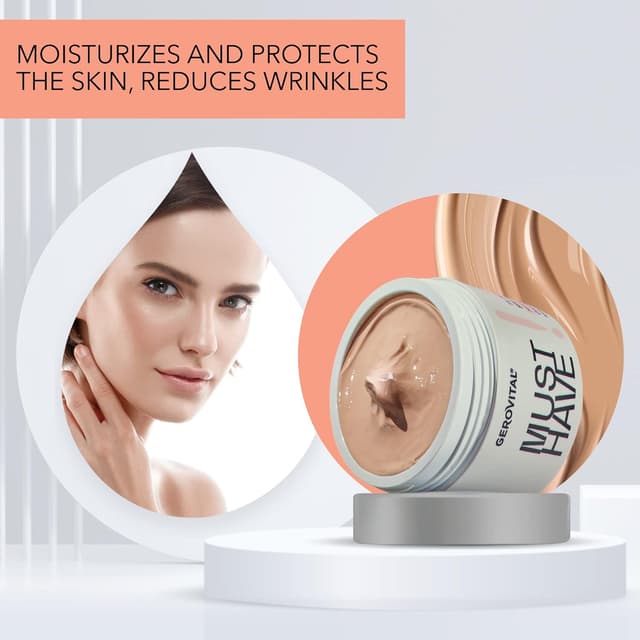 Detalle de Gerovital Must Have DD Feuchtigkeitscreme mit 1% Peptiden & SPF 15 – Tagespflege für Gesicht und Hals