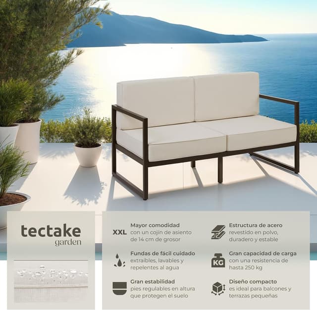 Detalle de tectake Conjunto jardín exterior 2 plazas