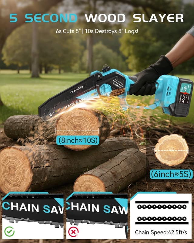 Thumbnail 1 de Mini Chainsaw Cordless 6&8-Inch 1100W