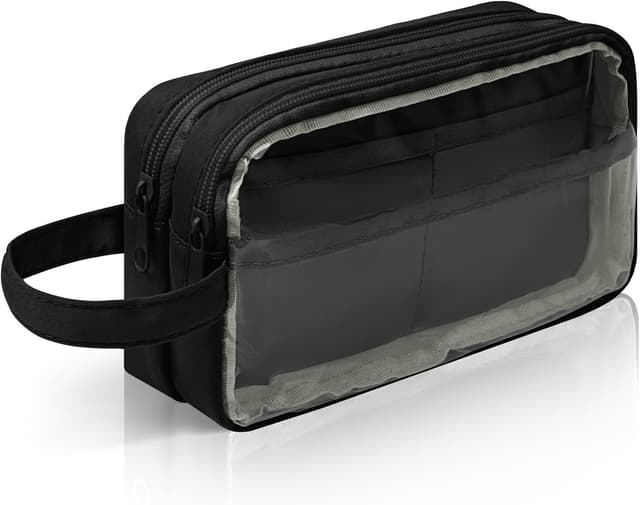 Detalle de TIECHI Large Pencil Case for Girls & Boys (Black) – big, compartment organiser with wide opening