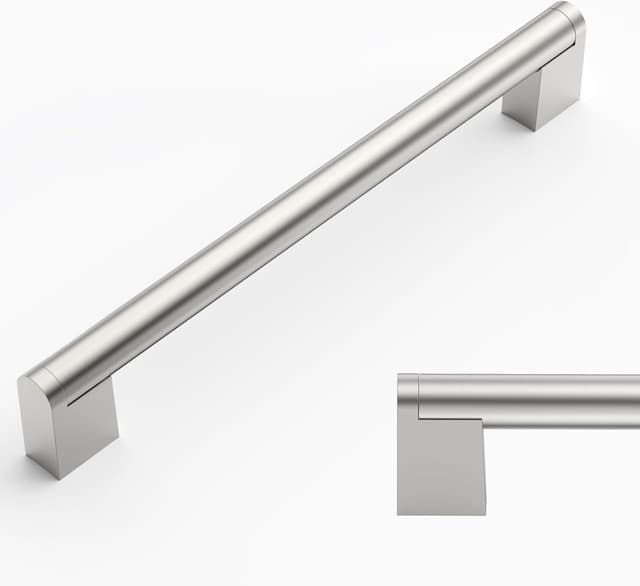 Detalle de Lot de 10 poignées de meuble Amerdeco en acier inox brossé, entraxe 192 mm (UK0038)