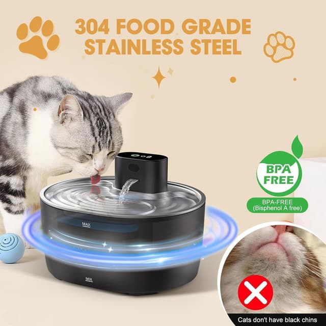 Thumbnail 6 de BoriYa pumpefreier Katzentrinkbrunnen 3.2L Kabellos 5000mAh