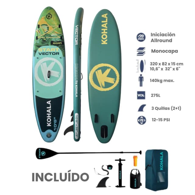 Detalle 2 de Kohala Start Vector Green: tabla de paddle surf hinchable 10,6' All-Round