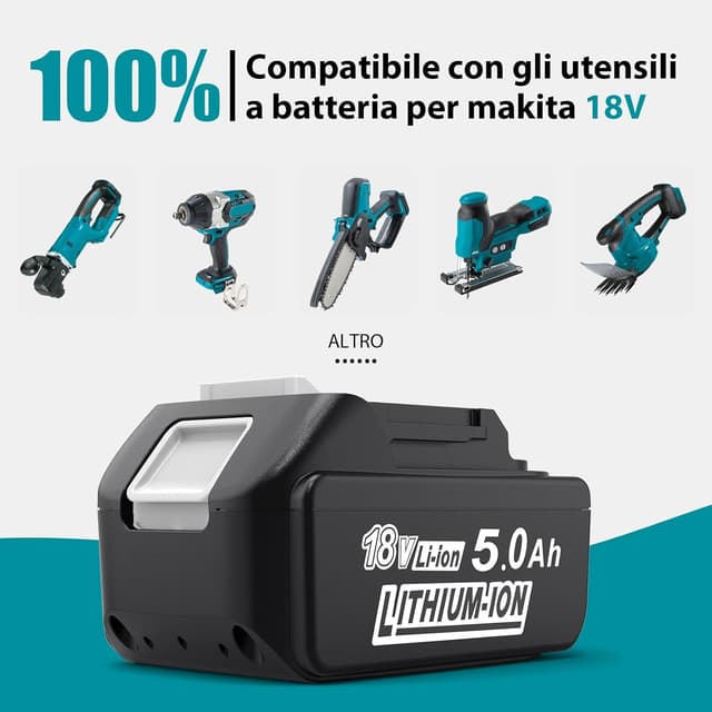 Thumbnail 1 de MoeuGreenBattX Batteria 5Ah per Makita 18V 🛠