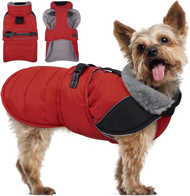 Detalle de Lelepet dog winter coat fleece lined 7 sizes