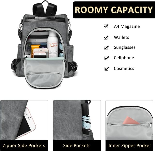 Detalle 2 de Fmeida Sac à Dos Femme Anti-vol 32x15x33 cm