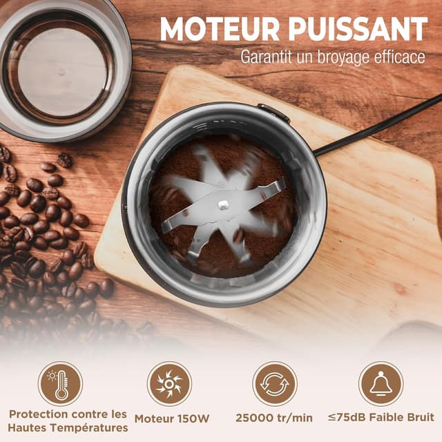 Detalle 2 de HAUSHOF Moulin à café 150 W ⚙