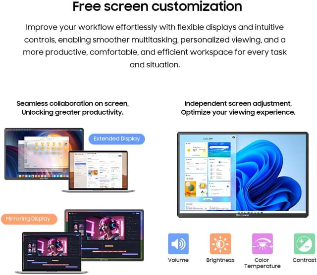 Thumbnail 6 de Blackview 16-inch portable monitor (1080P+120P) with magnetic rotating stand