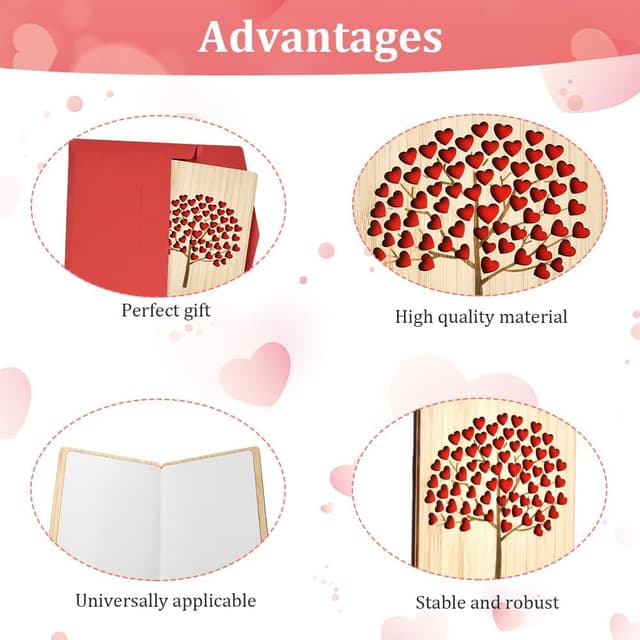 Detalle de Vicloon Wooden Greeting Cards (Tree) – bamboo/wood encouragement, birthday and anniversary card