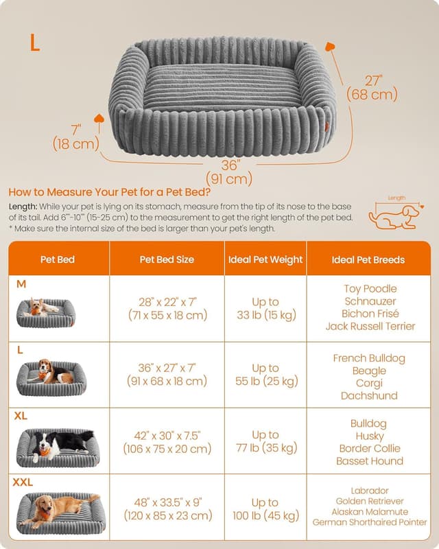 Thumbnail 5 de Feandrea PGW312GD01 dog bed 91 x 68 cm