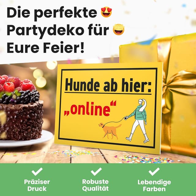 Detalle 2 de DankeDir! Hunde ab hier online Schild 30 x 20 cm