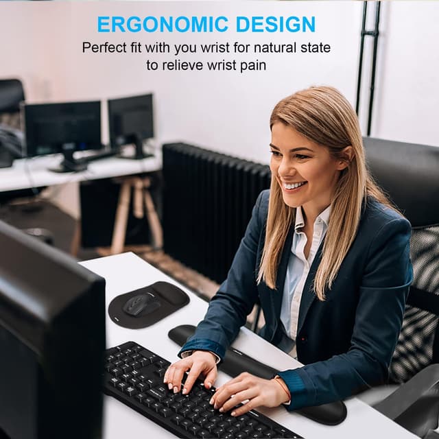 Detalle 2 de TECKNET Wrist Rest Mat keyboard and mouse pad