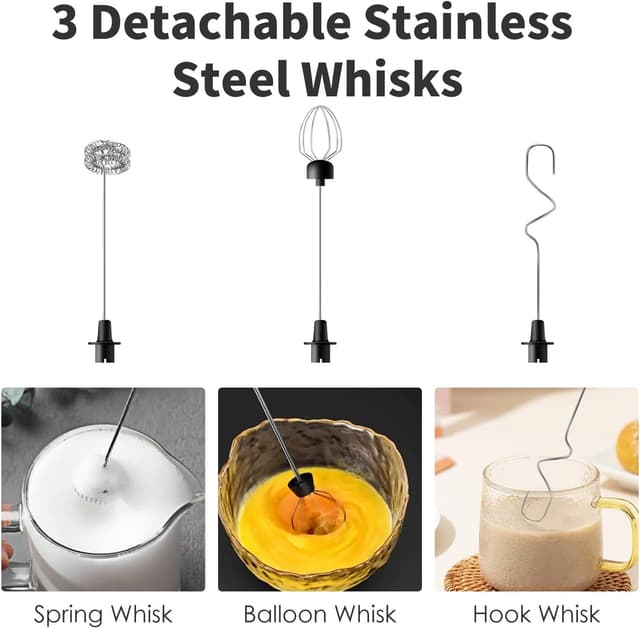 Detalle 2 de Rechargeable Milk Frother with 3 Speeds ⚡