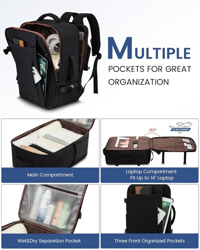 Detalle 2 de LOVEVOOK Handgepäck Rucksack 40x30x20 cm