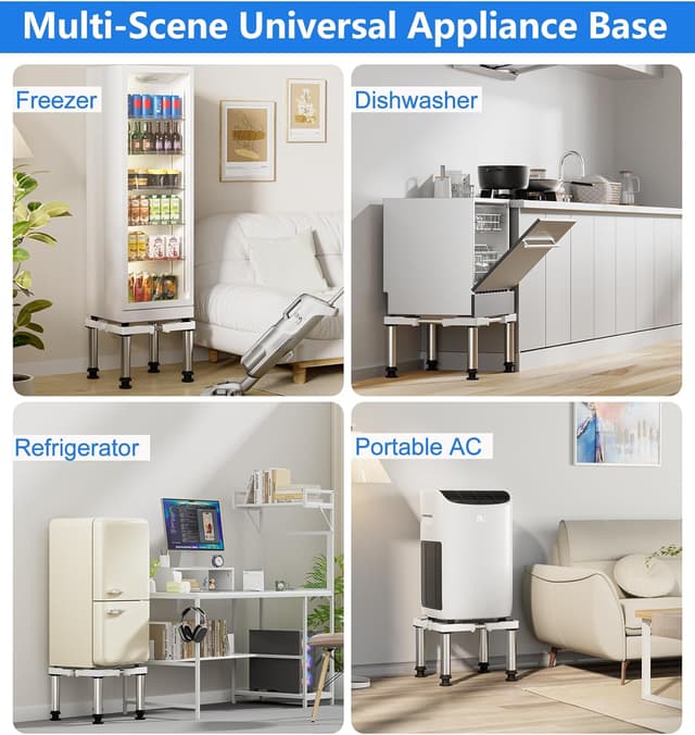 Thumbnail 6 de DEWEL Untergestell für Kühlschrank-Sockel, höhenverstellbar 28–31 cm (45–67 cm, max. 300 kg)