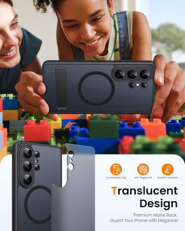 Thumbnail 6 de SIXBOX for Samsung Galaxy S26 Ultra case with stand, MagSafe-compatible magnetic ring and full camera protection (Black)