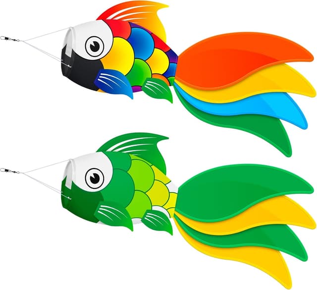 Thumbnail 6 de SGftre Fisch-Windsack (3er-Set) – wetterfester Windsack für Garten, Balkon, Strand & Boot