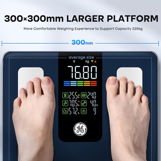 Detalle de GE Fit Plus LN Smart Body Composition Scale with Bluetooth App (Dark Blue, up to 225kg)