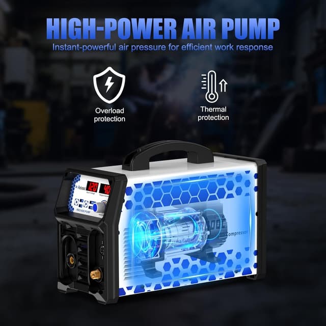 Detalle de Reboot Plasma Cutter With Built-In Air Compressor 40A (120V) IGBT Inverter Digital Cutting Machine