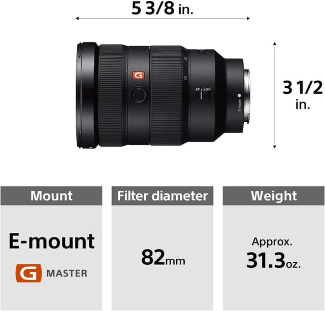 Detalle de Sony SEL2470GM FE 24-70mm F2.8 G Master Full-Frame Standard Zoom (E-Mount)