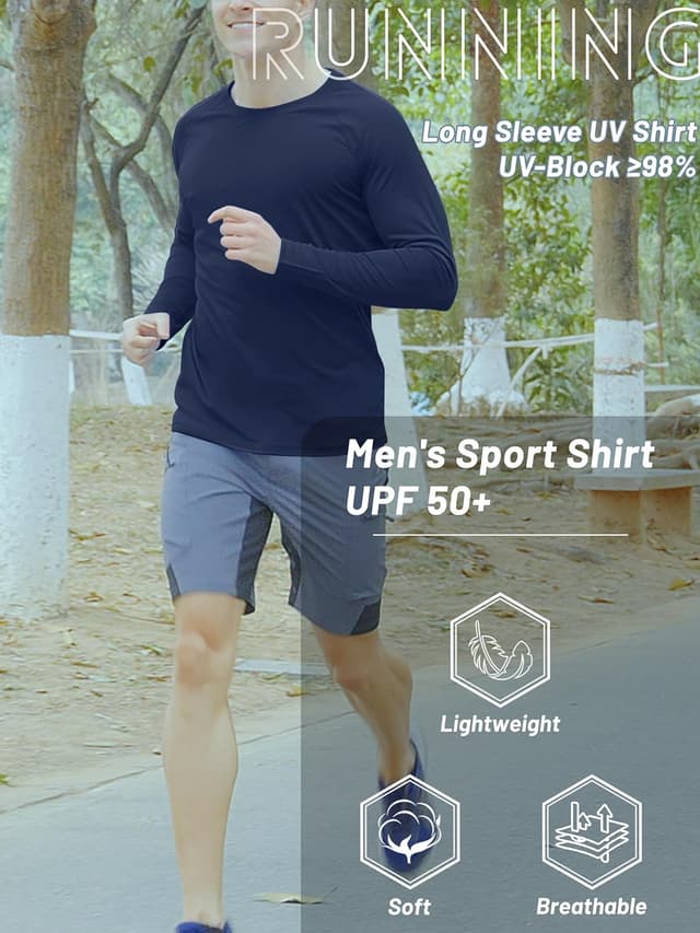 Thumbnail 2 de TACVASEN Camiseta Manga Larga UV UPF 50+ Turquesa S