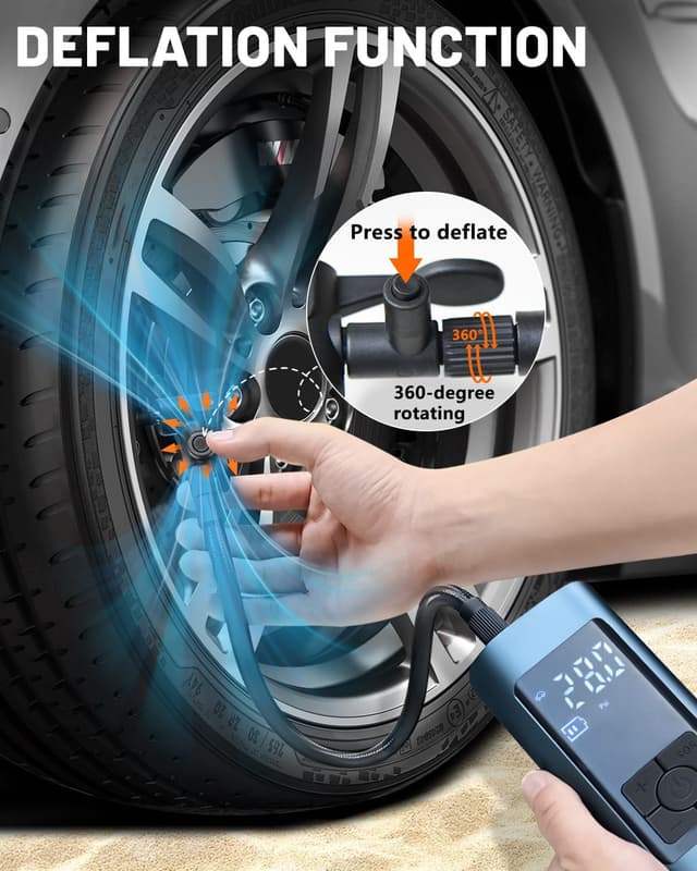 Detalle de Neakhmer Tragbarer Luftkompressor 12 V mit 140 PSI