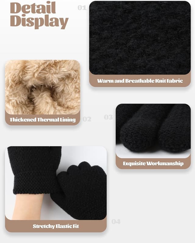 Thumbnail 3 de Glooarm 2 Pairs Kids Gloves 4-12